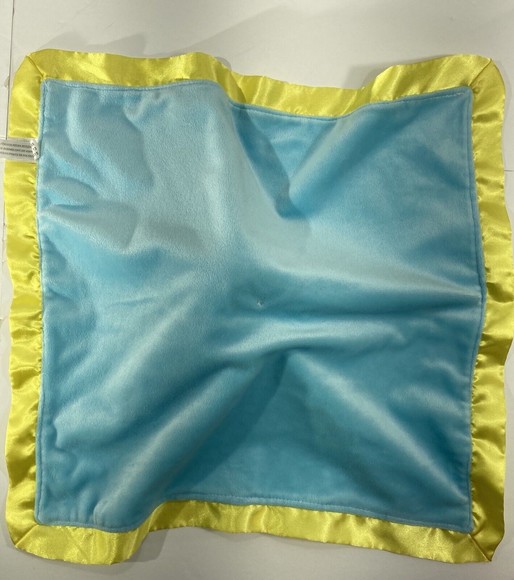 Goodnight Moon Bunny Rabbit Lovey Security Toy Plush Blanket Blue Yellow Satin - Picture 6 of 12